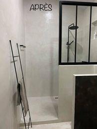 Réalisation SDB et douche en béton ciré